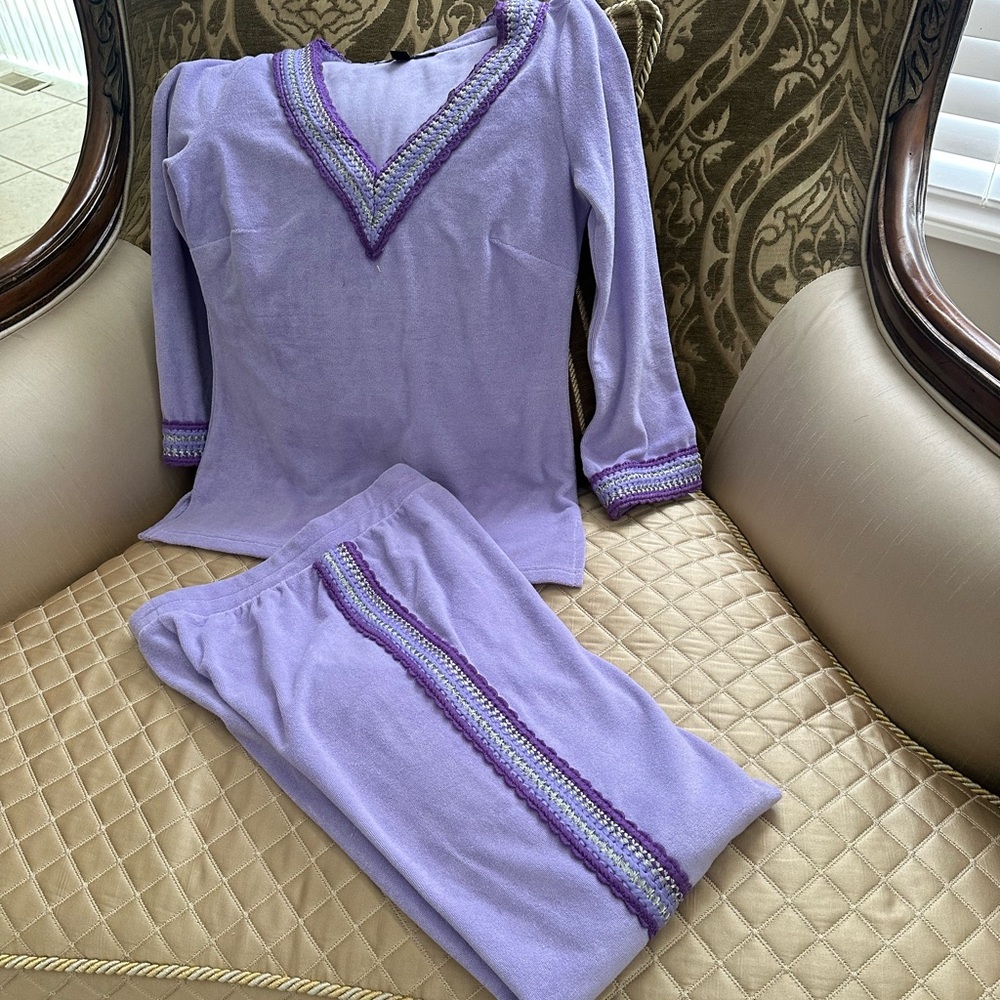 Boston Proper Lavender Terry Two-Piece Set - Picture 5 of 11